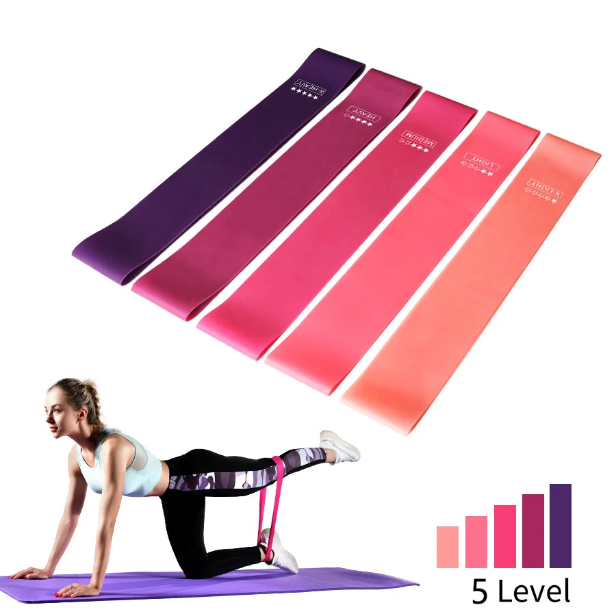 Elastic Fitness Bands - 5 Different Levels Resistance Bands